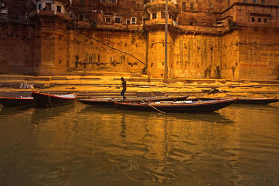 View of boats in ganges