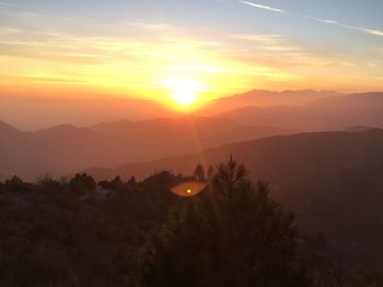 Scenic view of landscape against sky during sunset