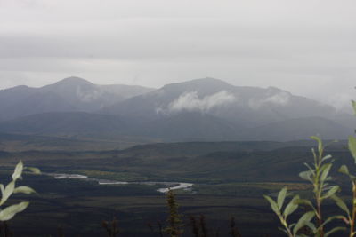 Scenic view of mountains against sky