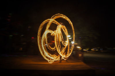 Light trails in city at night