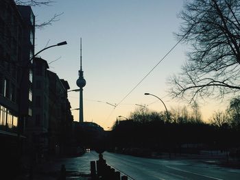 City street at sunset