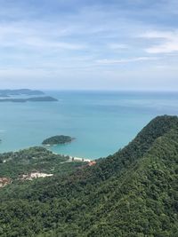 High angle view of sea against sky