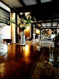 Table and chairs in restaurant