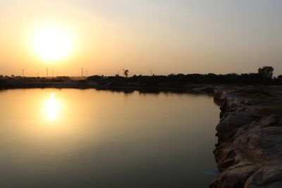 View of river at sunset