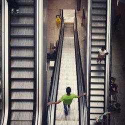 People walking on steps