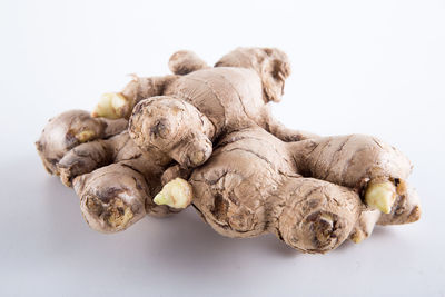 Close-up of food against white background