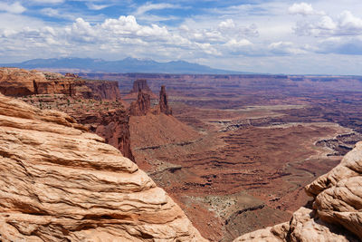 Scenic view of landscape against cloudy sky