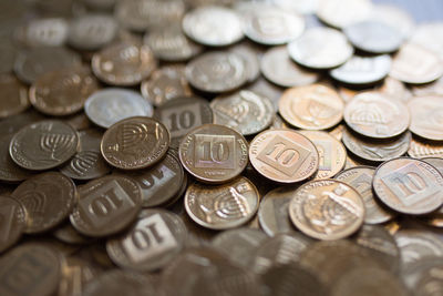 Full frame shot of coins