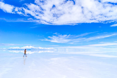 Woman in salt flat