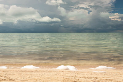 Scenic view of beach against sky