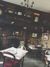 Chairs and tables in restaurant