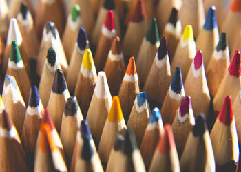 Close-up of colored pencils