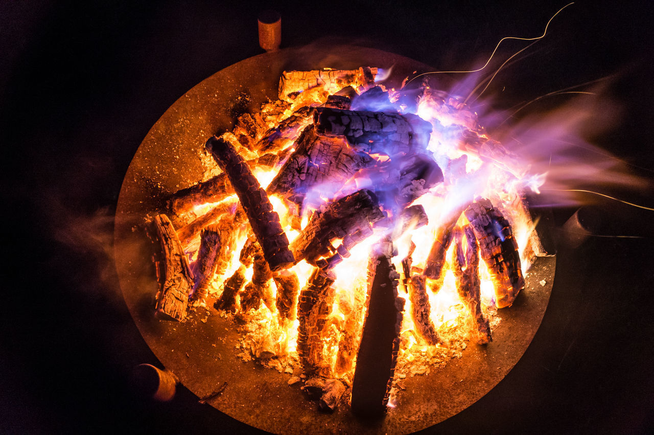 CLOSE-UP OF ILLUMINATED FIRE