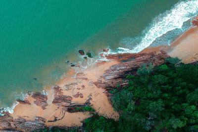 High angle view of beach