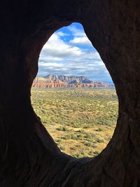 Landscape seen through arch