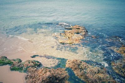 High angle view of beach