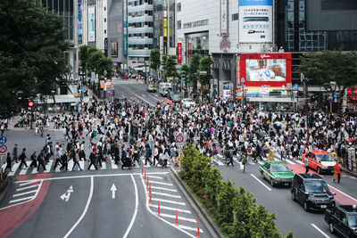 Group of people on city street