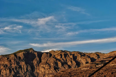 Rock formations on landscape against sky
