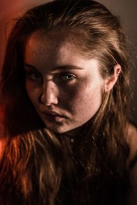 Close-up portrait of young woman