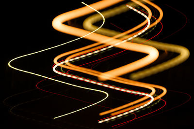 Take a photo with a long exposure, painted a light line at night