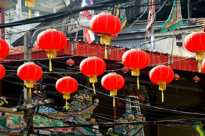 Low angle view of lanterns