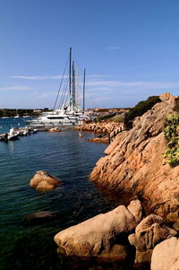 Sailboats in sea