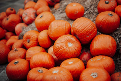 Full frame shot of pumpkins for sale