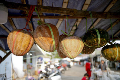 Close-up of fruits for sale at market stall