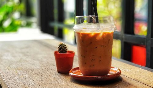 Close-up of drink on table