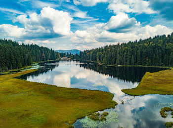 Panoramic view of lake against sky