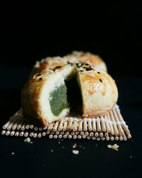 Close-up of object over black background