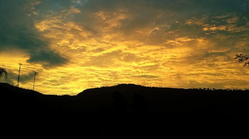 Silhouette of landscape at sunset