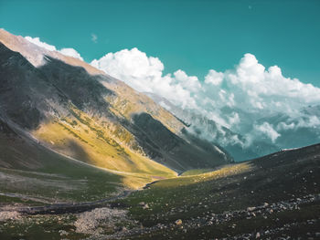 Scenic view of mountains against sky