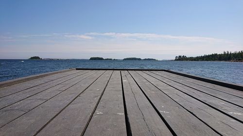 Pier over sea against sky in sweden