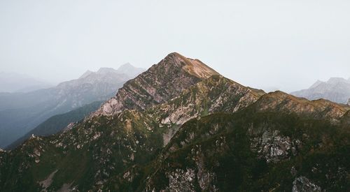 Scenic view of mountains against clear sky