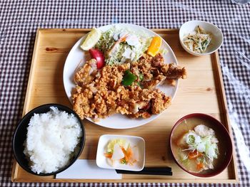 Close-up of food on table