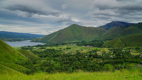 Scenic view of mountains against sky