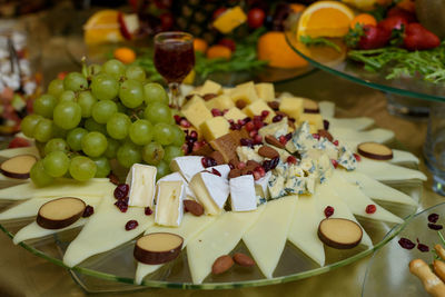 Close-up of fruits in plate