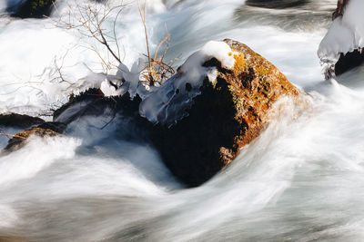 Scenic view of waterfall