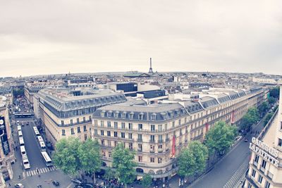 High angle shot of townscape against sky