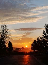 Silhouette of landscape at sunset