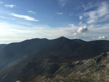 Scenic view of mountains against sky