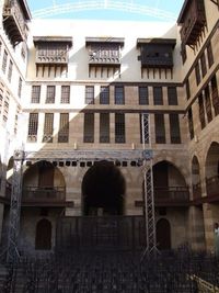 Low angle view of buildings in town