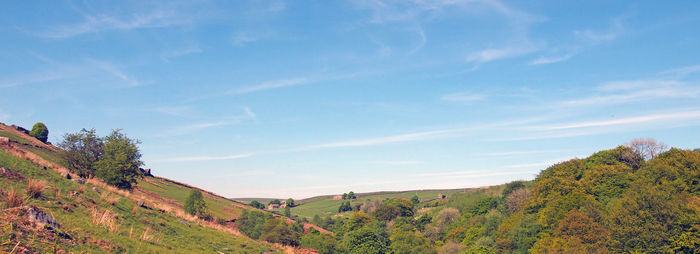 Scenic view of landscape against sky during autumn