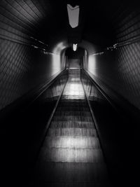 Illuminated underground underground walkway