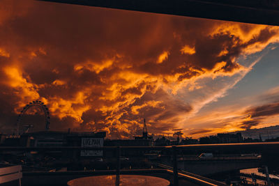 Bridge against sky at sunset