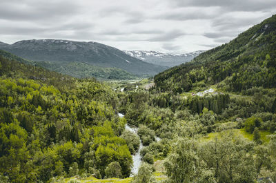 Scenic view of mountains against sky