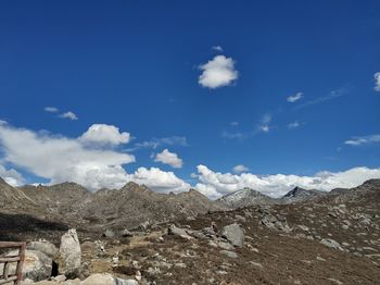 View of landscape against cloudy sky