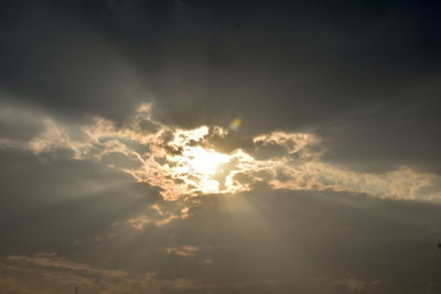 Low angle view of clouds in sky during sunset