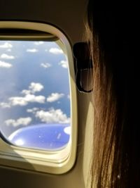 Close-up of airplane window